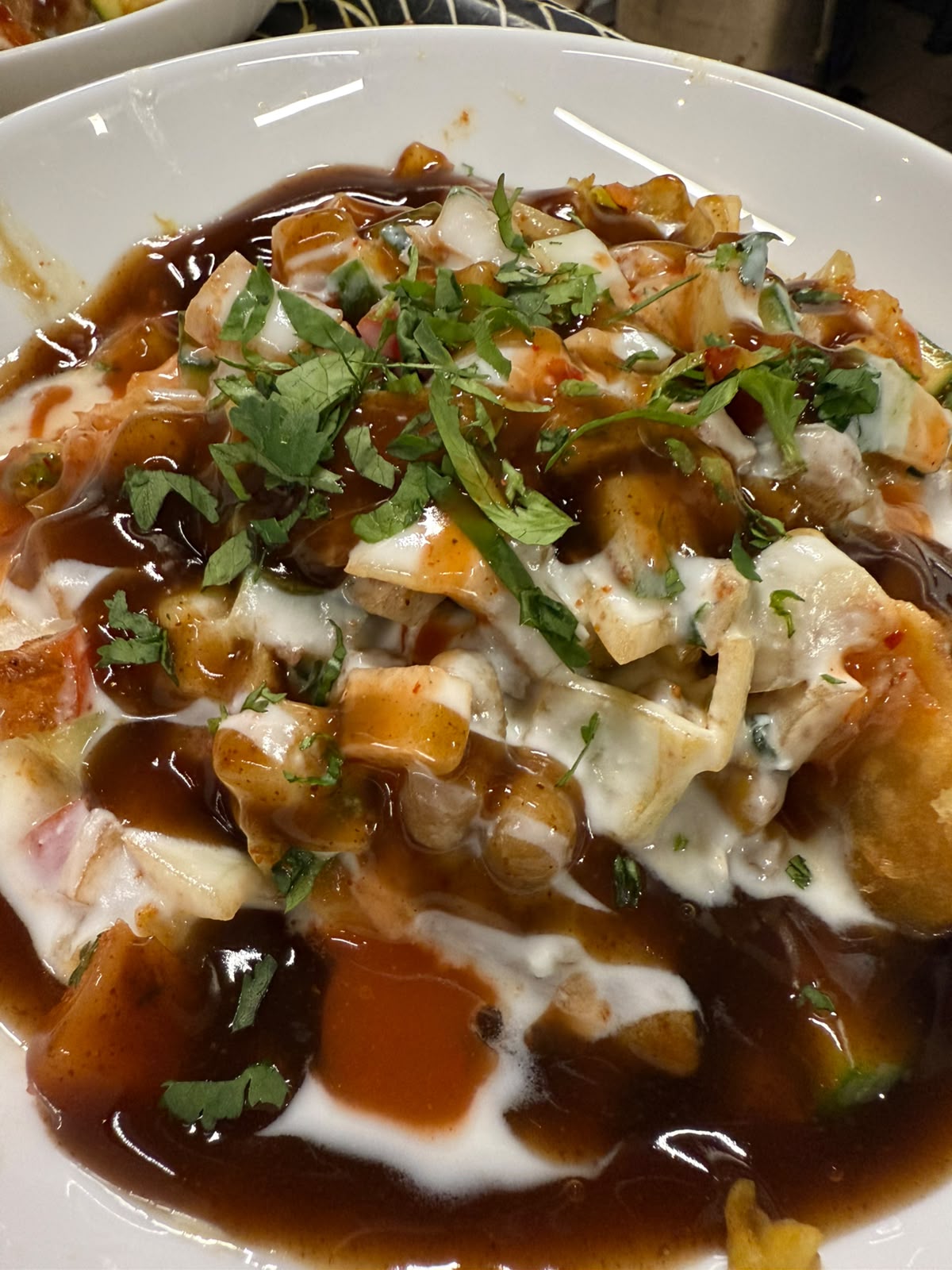 Freshly prepared chaat at Zaiqa London