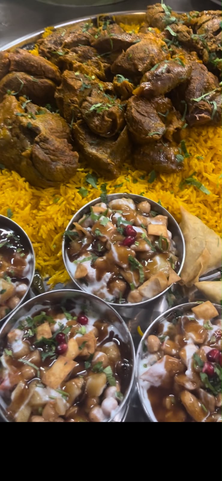 A loaded sharing plate ready to serve at Zaiqa London