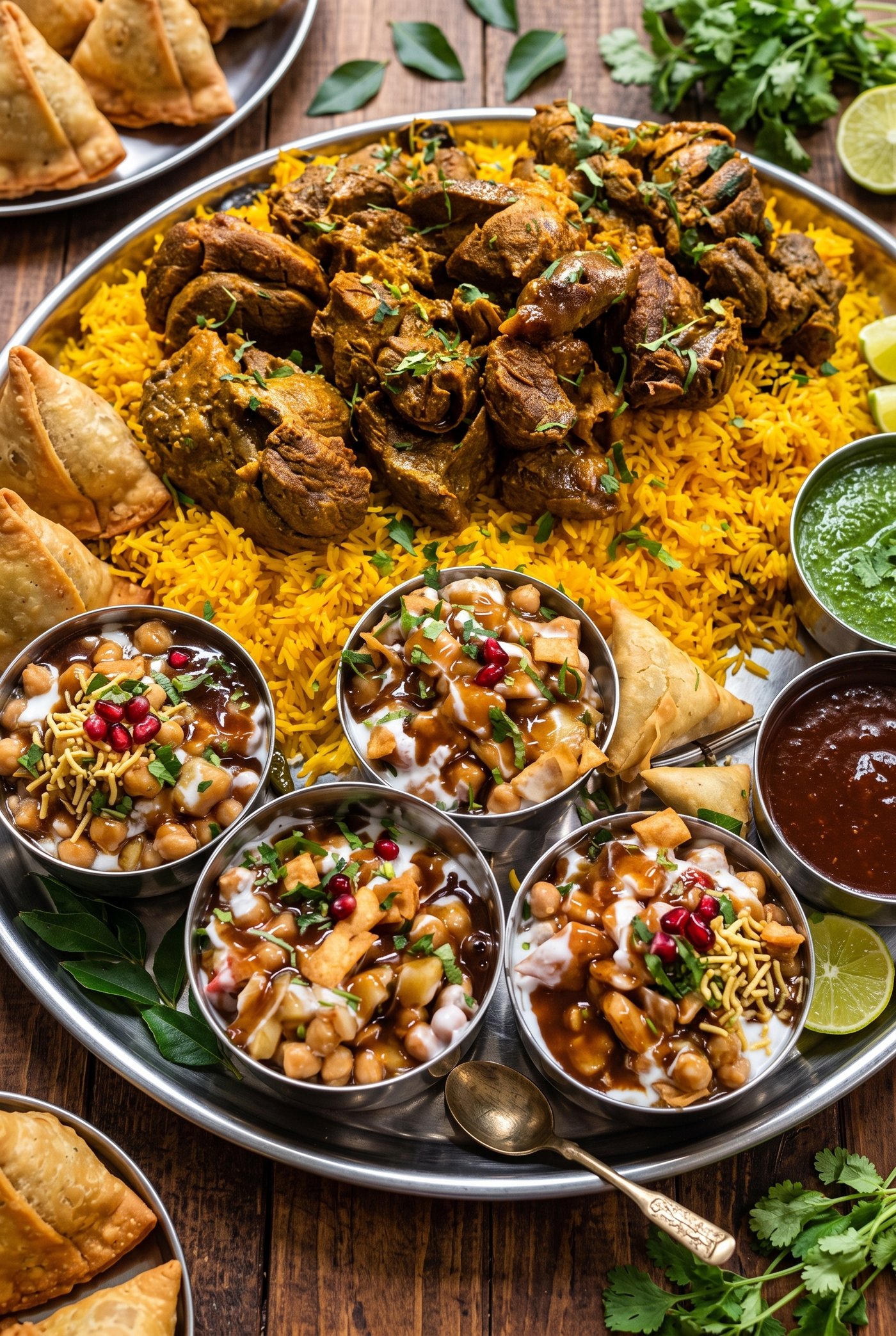 Slow-cooked mandi platter with rice, meat and naan at Zaiqa London